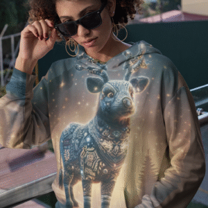 A night sky where constellations form the shape of animals - Deers