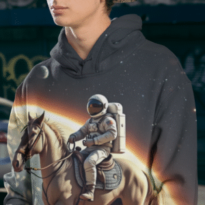 An astronaut riding the horse